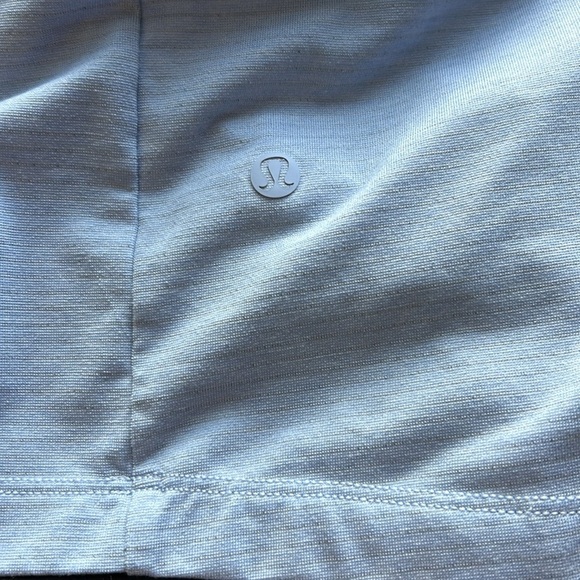Lululemon Mens Evolution Short Sleeve Polo Shirt Pique Heathered Blue Linen - Picture 8 of 13